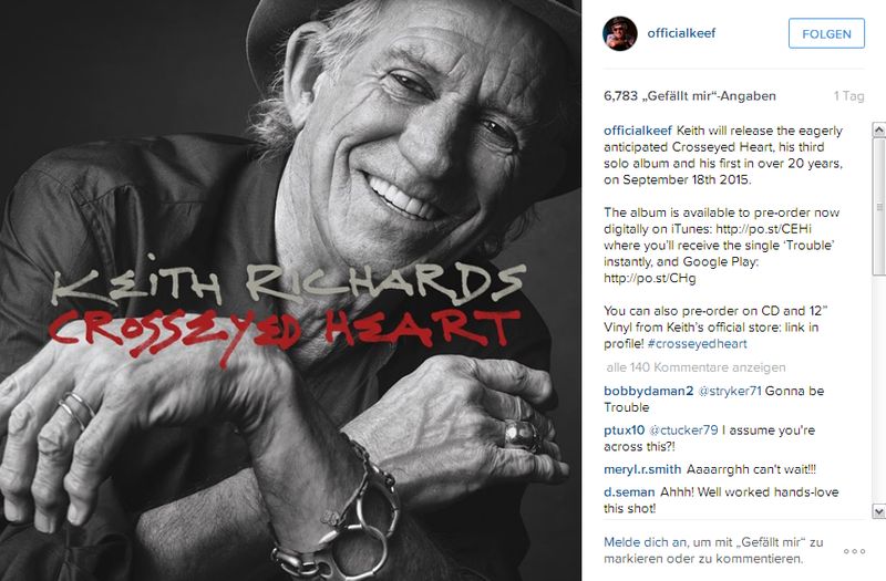 Keith Richards, Crosseyed Heart (Instagram: @officialKeef)