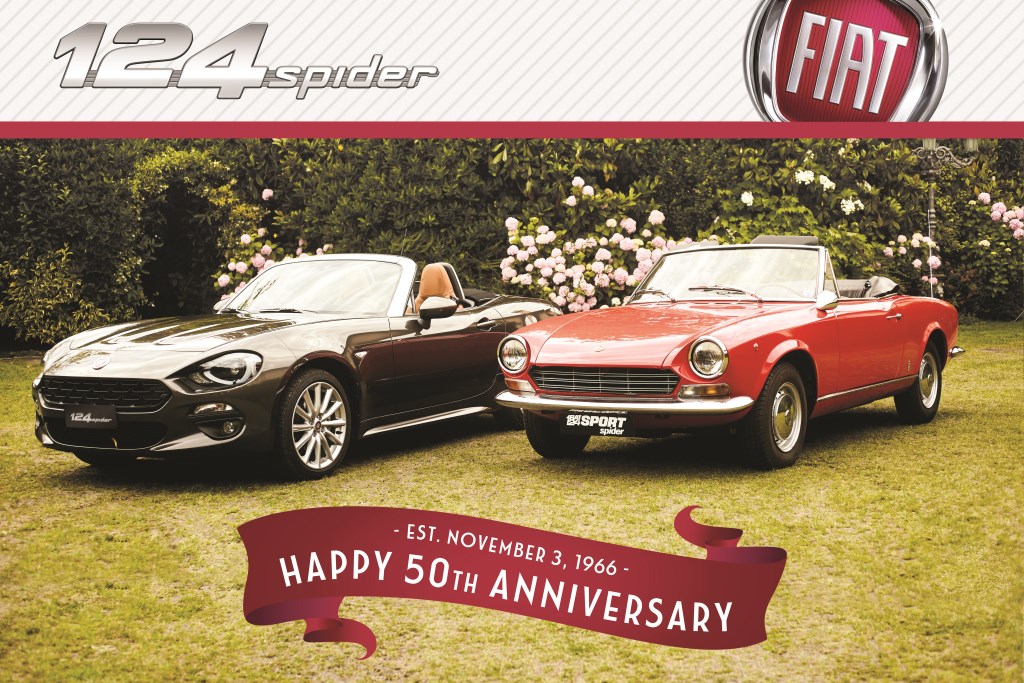 Der Fiat 124 Spider feiert seinen ersten 50.sten Geburtstag