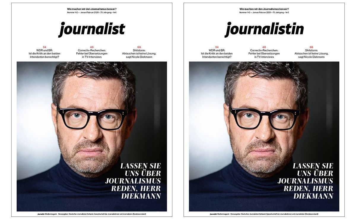 Neues Doppel-Cover als "Journalistin" und "Journalist" (Januar/Februar Ausgabe 2020)