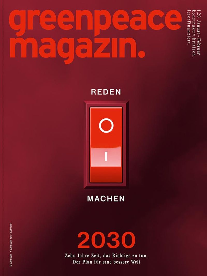 Greenpeace Magazin: Der im Dezember 2019 erschienene Titel ist das Cover des Jahres 2020.