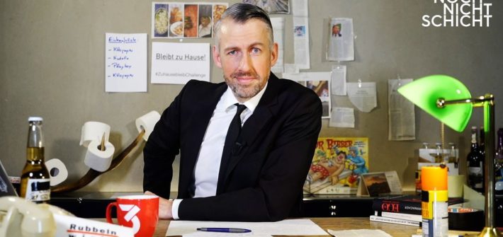 Sebastian Pufpaff meldet sich aus dem Home-Officev