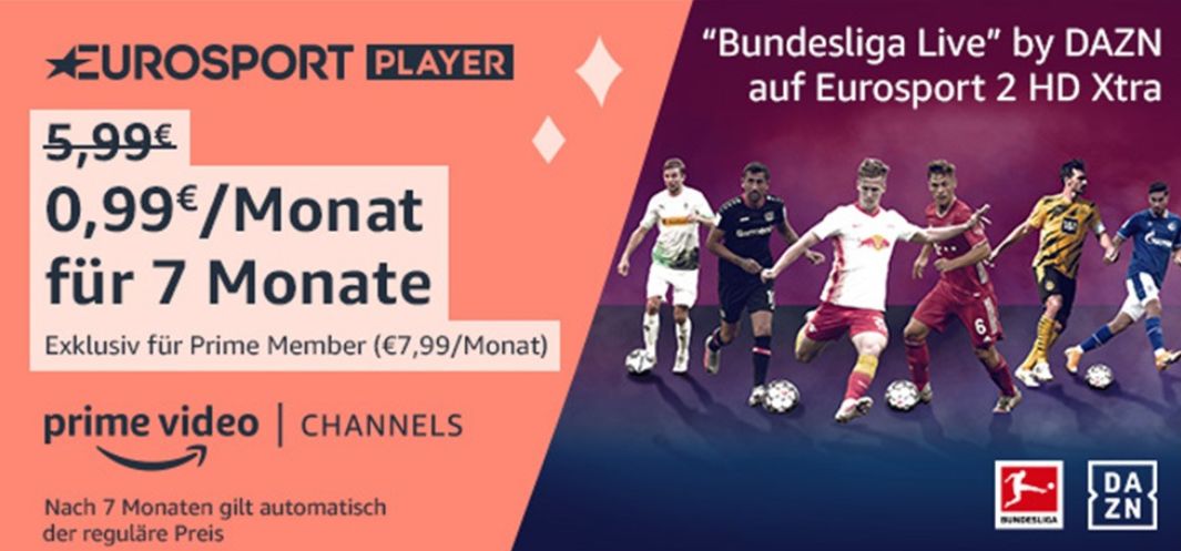  Bundesliga live für 99 Cent im Monat - ab sofort im Eurosport Player bei Prime Video. 