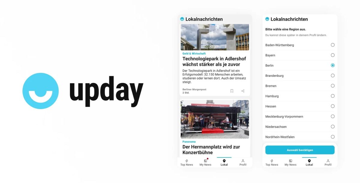 News-App: Upday jetzt mit mehr regionalen News