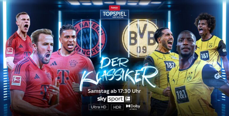 Bayern München gegen Borussia Dortmund live im TV sehen