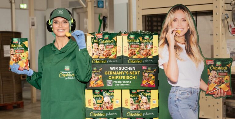Heidi Klum verwandelt Intersnack-Werk in Kartoffel-Catwalk