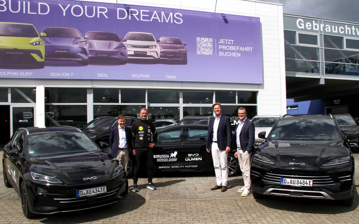 Autohaus Ulmen mit BYD wird neuer Mobilitätspartner von Borussia Düsseldorf